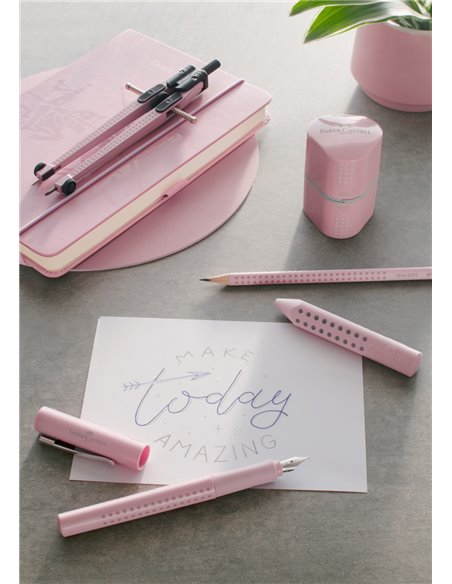 Creion grafit B Grip Sparkle Faber-Castell FC217237, Rose