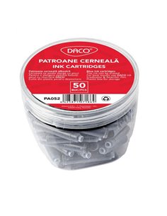 Set 50 rezerve scurte cerneala albastra Daco PA052 in borcan plastic