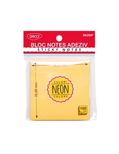 Bloc notes adeziv 76×76 mm Portocaliu neon DACO (Post-it)