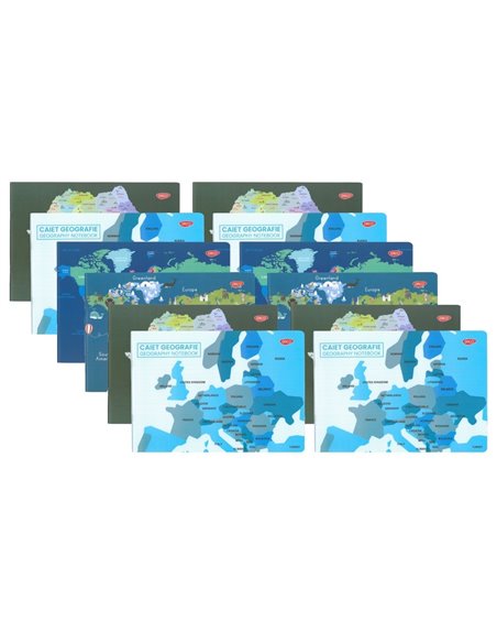 Set 12 caiete biologie A4 Daco, 24 file, 70g/mp, coperta plastic