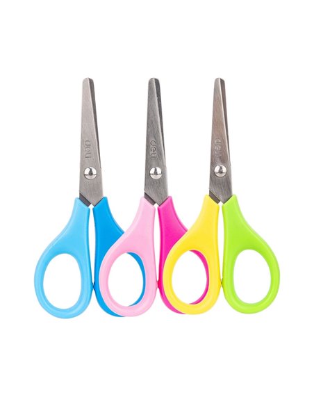 Foarfeca scolara bicolora Deli, 11.5 cm, Culori asortate