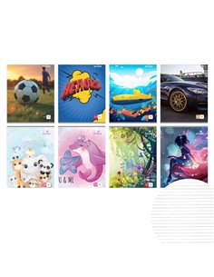 Caiet A5 TIP 3 Ecada, 24 file, 80 g/mp, Diverse imprimeuri