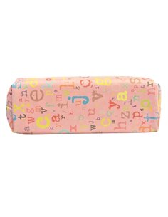 Penar etui cu 1 fermoar, Motiv litere, Roz