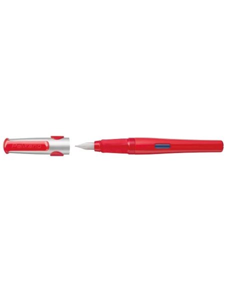 Stilou Pelikano, penita L pentru stangaci, grip ergonomic, Rosu