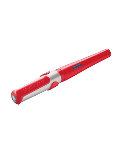 Stilou Pelikano, penita L pentru stangaci, grip ergonomic, Rosu