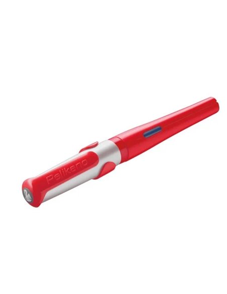 Stilou Pelikano, penita L pentru stangaci, grip ergonomic, Rosu