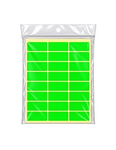 Etichete autocoloante, 20 coli/set, Verde neon