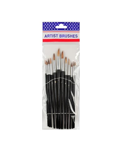 Set 12 pensule desen Artist brushes
