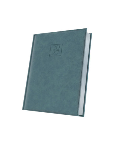 400216643,Agenda datata a5 352pag premium deluxe chianti coperta piele sintetica verde cipru folio argintiu 2027