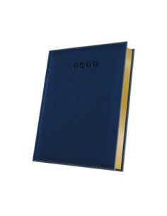 400216549,Agenda datata a5 352pag premium deluxe alghero coperta piele sintetica gri/albastru folio auriu 2027