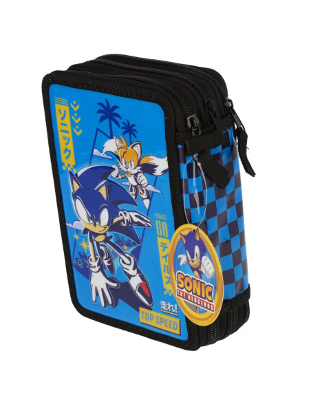 KMSO0000,Penar neechipat 3 fermoare sonic albastru pigna