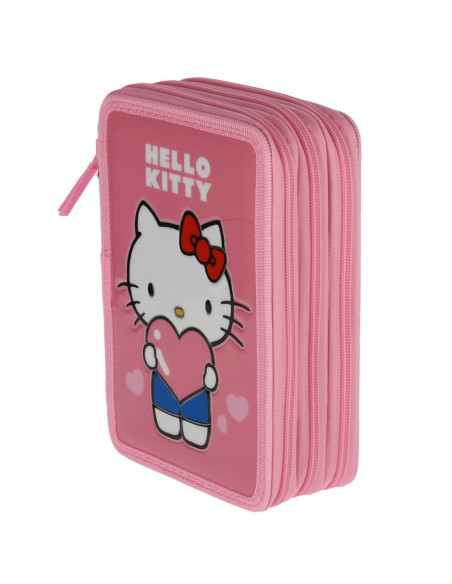 KMHK9997,Penar neechipat 3 fermoare hello kitty roz pigna