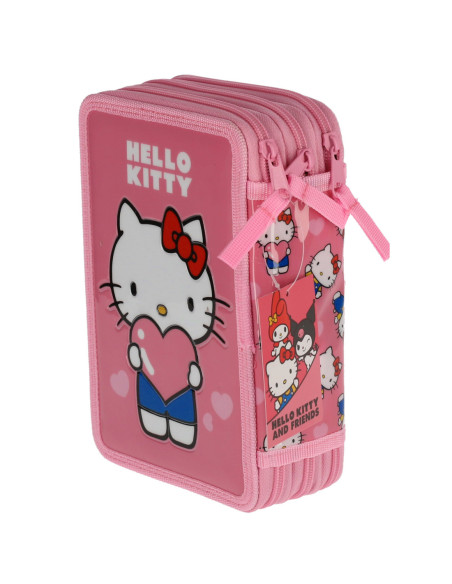 KMHK9997,Penar neechipat 3 fermoare hello kitty roz pigna