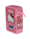 KMHK9997,Penar neechipat 3 fermoare hello kitty roz pigna