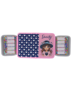 ZXPENA5012,Penar echipat 23 piese 1 fermoar 2 extensii sweety roz pigna 2