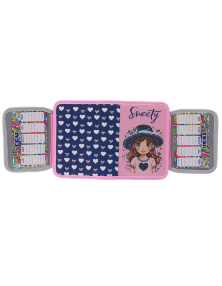 ZXPENA5012,Penar echipat 23 piese 1 fermoar 2 extensii sweety roz pigna
