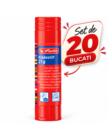 Set 20 x Lipici solid stick Herlitz fara solvent, 21g