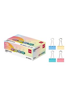 Clips hartie color 25 mm Deli DLEZ74, 12 buc/cutie