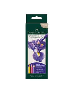 FC210057,Creioane colorate polychromos Faber-Castell FC210057, 3 culori, Iris 2026