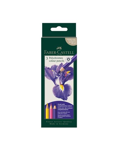 FC210057,Creioane colorate polychromos Faber-Castell FC210057, 3 culori, Iris 2026
