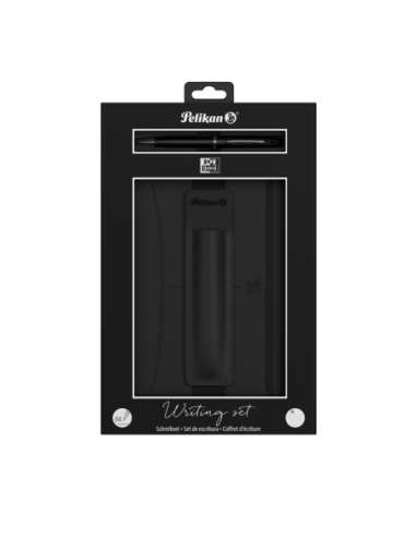 400215866,Set cadou Pelika black - contine signature A5 negru + etui negru + pix jazz noble black