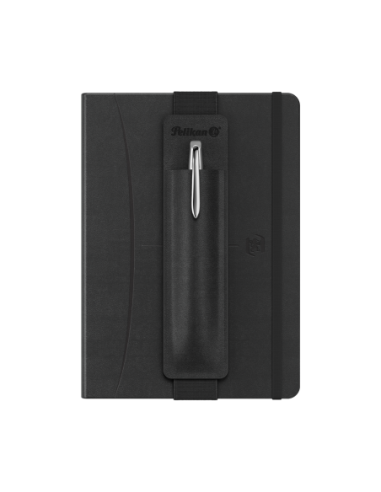 400215867,Set cadou Pelika black - contine signature A5 negru + etui negru + pix jazz noble silver