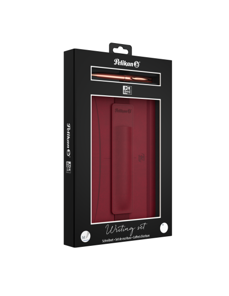 400215864,Set cadou burgundy - contine signature a5 bordo + etui bordo + pix jazz noble rose gold