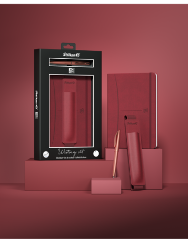 400215864,Set cadou burgundy - contine signature a5 bordo + etui bordo + pix jazz noble rose gold