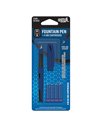 Stilou + 4 rezerve cerneala albastra S-COOL SC3522, penita F, blister, Albastru