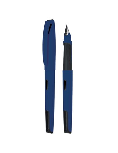 Stilou + 4 rezerve cerneala albastra S-COOL SC3522, penita F, blister, Albastru