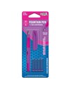 Stilou + 4 rezerve cerneala albastra S-COOL SC3521, penita F, blister, Violet