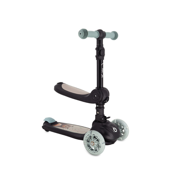 KC-HULA00019,Trotineta transformabila cu sezut pliabil si lumini led, momi debe - black