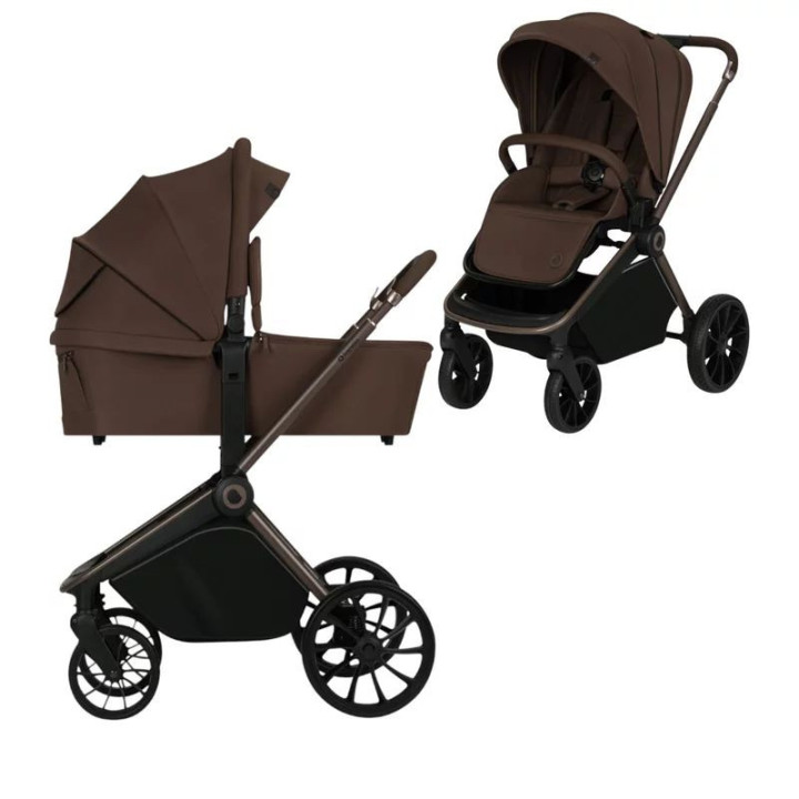 BN-LO-MIKA_PLUS_2IN1_MOCHA_MOUSSE,Carucior 2 in 1, Lionelo, Mika Plus, Cadru din aluminiu, Cu landou intarit si salteluta moale,