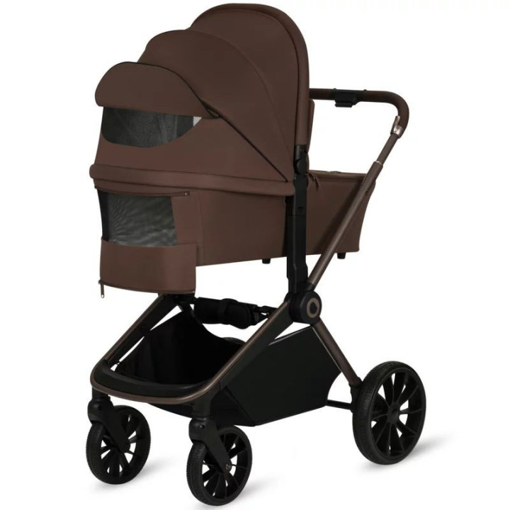 BN-LO-MIKA_PLUS_2IN1_MOCHA_MOUSSE,Carucior 2 in 1, Lionelo, Mika Plus, Cadru din aluminiu, Cu landou intarit si salteluta moale,