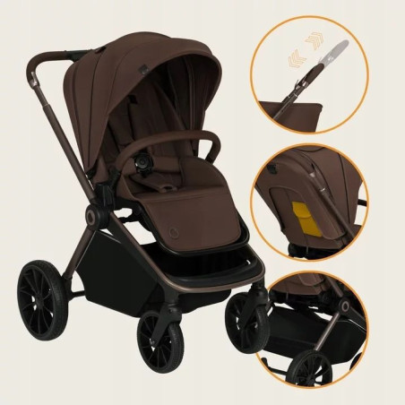 BN-LO-MIKA_PLUS_2IN1_MOCHA_MOUSSE,Carucior 2 in 1, Lionelo, Mika Plus, Cadru din aluminiu, Cu landou intarit si salteluta moale,