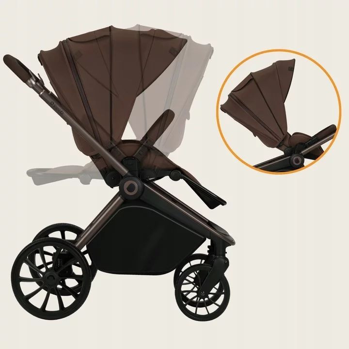BN-LO-MIKA_PLUS_2IN1_MOCHA_MOUSSE,Carucior 2 in 1, Lionelo, Mika Plus, Cadru din aluminiu, Cu landou intarit si salteluta moale,