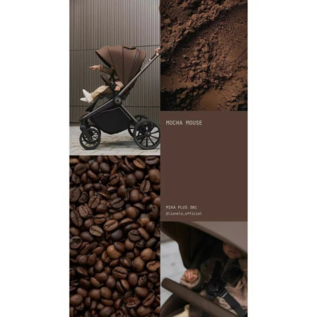 BN-LO-MIKA_PLUS_2IN1_MOCHA_MOUSSE,Carucior 2 in 1, Lionelo, Mika Plus, Cadru din aluminiu, Cu landou intarit si salteluta moale,
