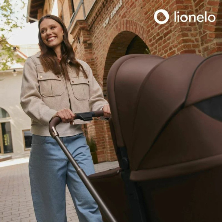 BN-LO-MIKA_PLUS_2IN1_MOCHA_MOUSSE,Carucior 2 in 1, Lionelo, Mika Plus, Cadru din aluminiu, Cu landou intarit si salteluta moale,