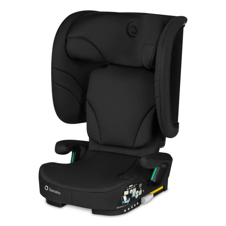 BN-LO-ORIN_I-SIZE_BLACK_CARBON,Scaun auto pliabil, Lionelo, Orin, i-Size, 100-150 cm, Tetiera reglabila in 14 pozitii, Spatar in