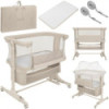 BN-LO-JODIE_BEIGE_CREAM,Patut co-sleeper, Lionelo, Jodie, Multifunctional, Reglabil in 6 pozitii pe inaltime, Saltea cu densitat