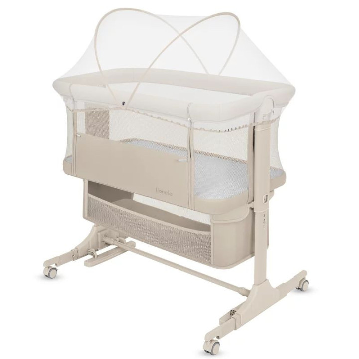 BN-LO-JODIE_BEIGE_CREAM,Patut co-sleeper, Lionelo, Jodie, Multifunctional, Reglabil in 6 pozitii pe inaltime, Saltea cu densitat