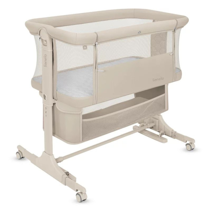 BN-LO-JODIE_BEIGE_CREAM,Patut co-sleeper, Lionelo, Jodie, Multifunctional, Reglabil in 6 pozitii pe inaltime, Saltea cu densitat