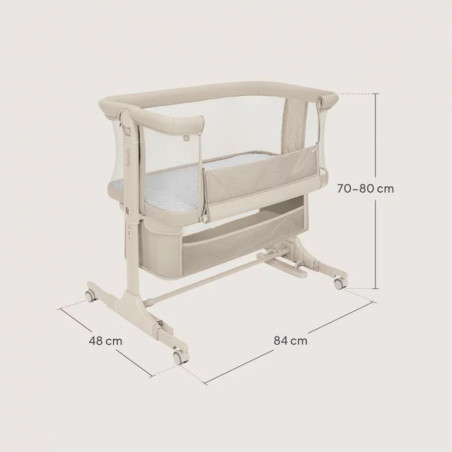 BN-LO-JODIE_BEIGE_CREAM,Patut co-sleeper, Lionelo, Jodie, Multifunctional, Reglabil in 6 pozitii pe inaltime, Saltea cu densitat