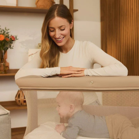 BN-LO-JODIE_BEIGE_CREAM,Patut co-sleeper, Lionelo, Jodie, Multifunctional, Reglabil in 6 pozitii pe inaltime, Saltea cu densitat