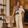 BN-LO-JODIE_BEIGE_CREAM,Patut co-sleeper, Lionelo, Jodie, Multifunctional, Reglabil in 6 pozitii pe inaltime, Saltea cu densitat