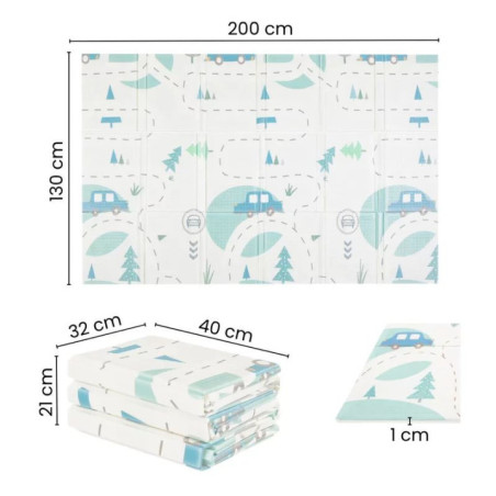 BN-434073,Covoras educativ, Petite&Mars, Campy L, Din spuma XPE non-toxica, Cu doua fete, Suprafata antiderapanta, 130x200 cm, P
