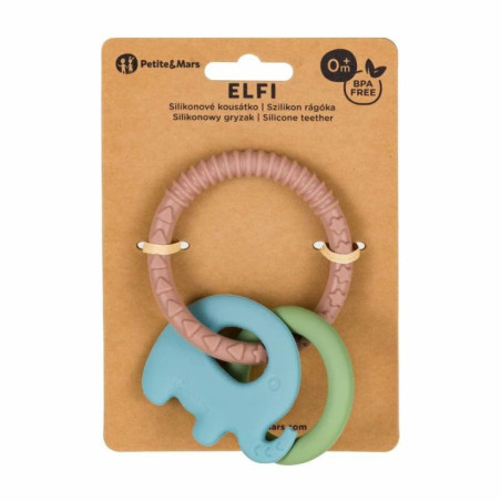 BN-711769,Jucarie dentitie, Petite&Mars, Elfi, Din silicon fara BPA, Racire in frigider, Multicolor