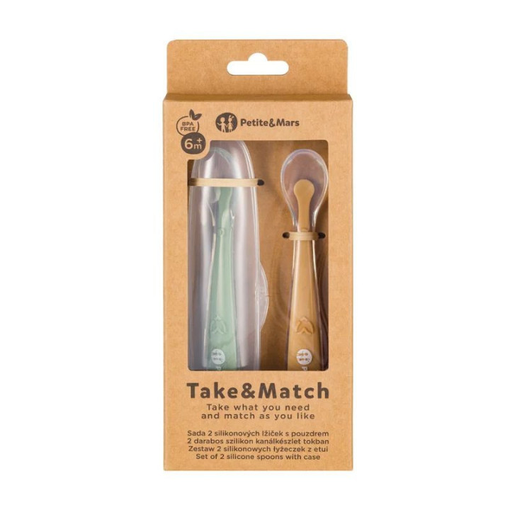 BN-728125,Set 2 lingurite, Petite&Mars, Take&Match, Includ cutie pentru depozitare, Adecvate pentru masina de spalat vase, Fara 