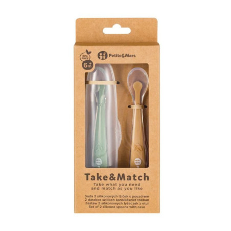 BN-728125,Set 2 lingurite, Petite&Mars, Take&Match, Includ cutie pentru depozitare, Adecvate pentru masina de spalat vase, Fara 