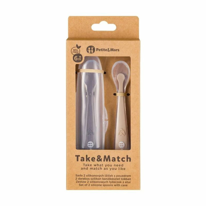 BN-728127,Set 2 lingurite, Petite&Mars, Take&Match, Includ cutie pentru depozitare, Adecvate pentru masina de spalat vase, Fara 